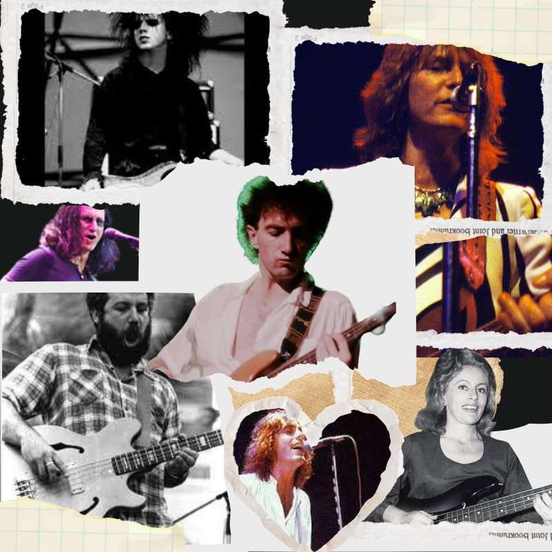 collage of great rock bassists