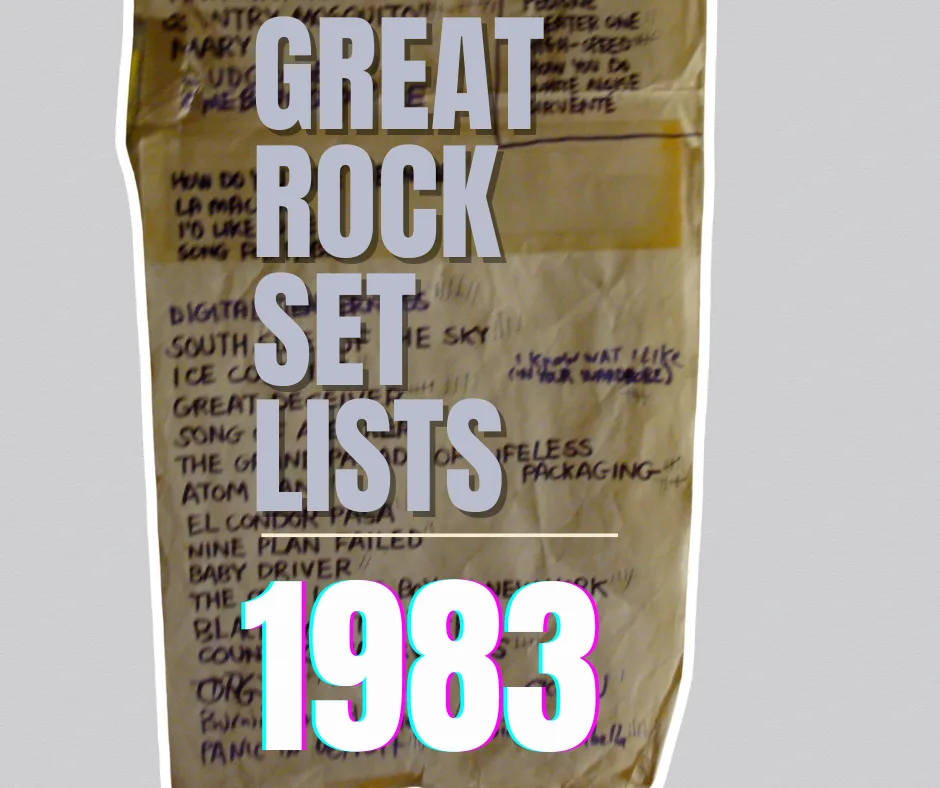 featured image for great rock set lists of 1983
